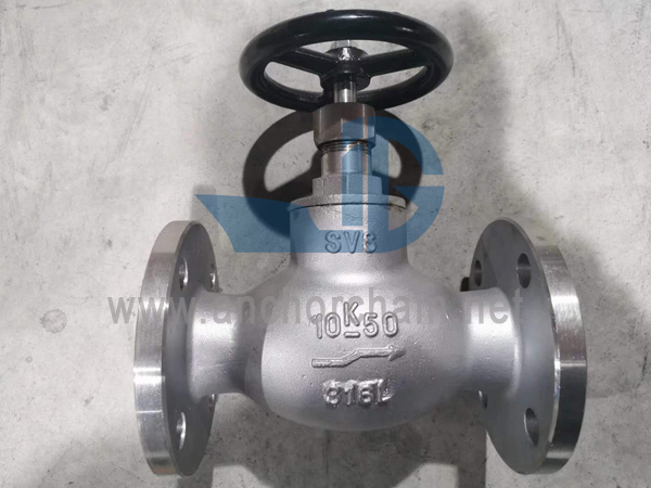 JIS F 7409 16K SCS16 स्टेनलेस स्टील स्क्रू डाउन ग्लोब भल्भ जाँच गर्नुहोस्